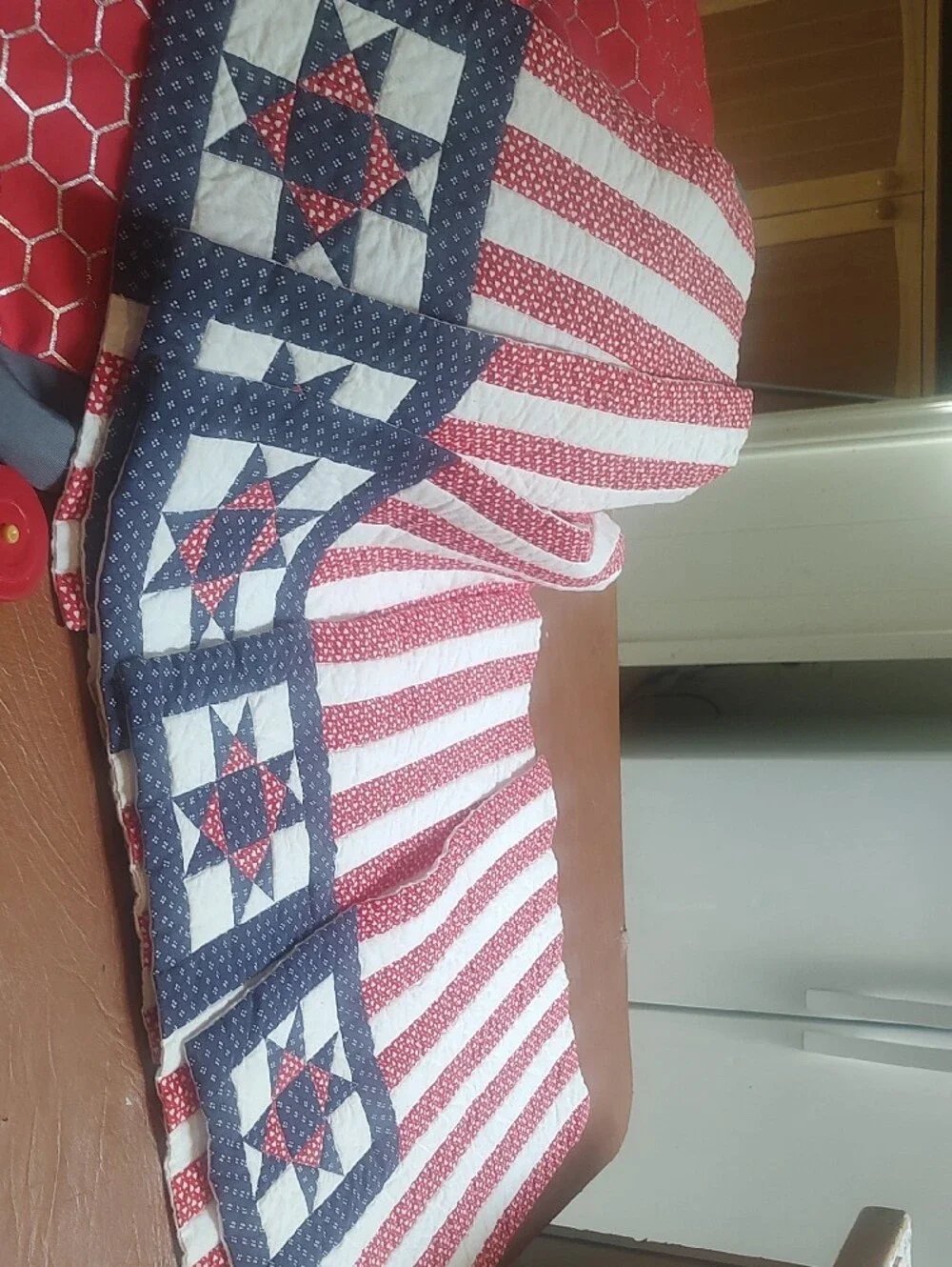 5 Patriotic Red White Blue Quilted Table Placemats Ln